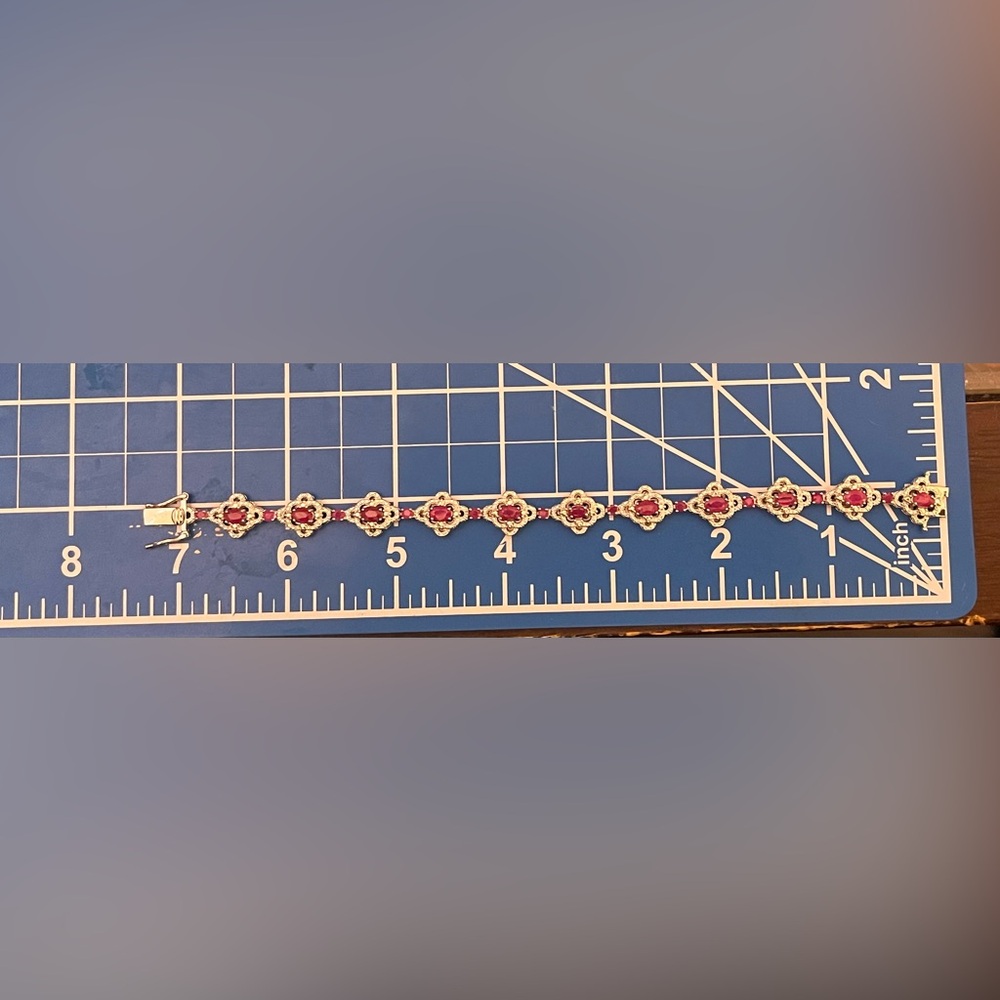 Burmese Ruby Sterling Silver Bracelet - image 3